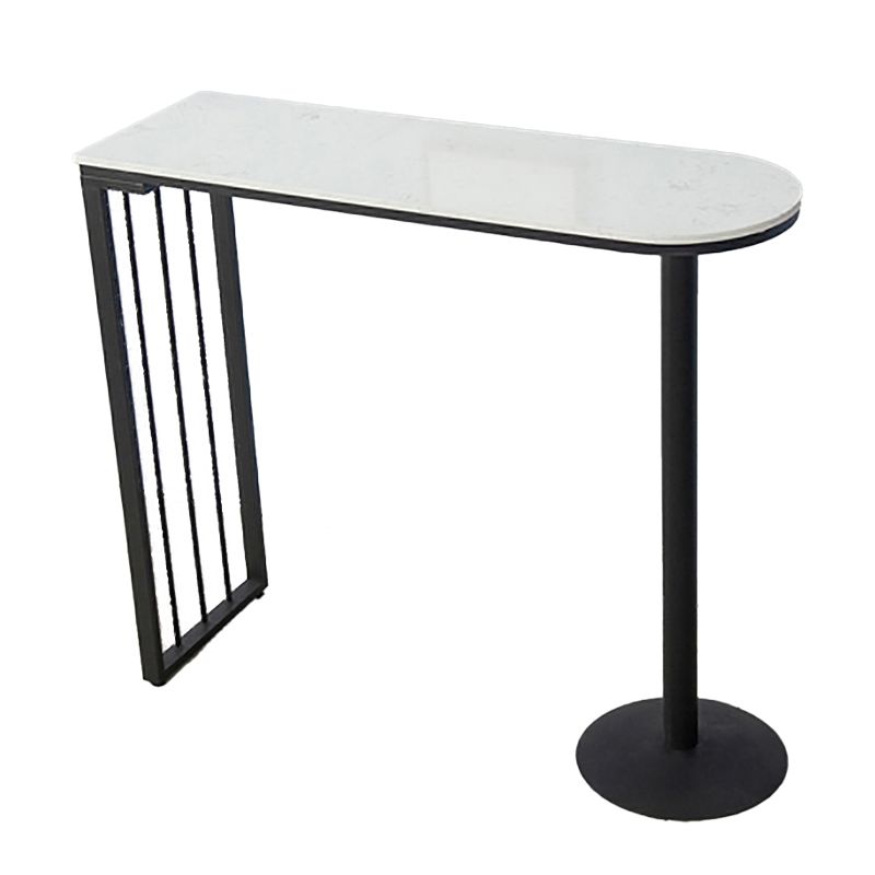 Industrial Style 41.3"H Bar Table Faux Marble White Top Specialty Bistro Table