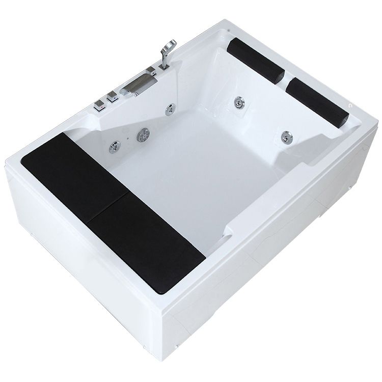 Freestanding Bath Acrylic Soaking White Rectangular Modern Bathtub