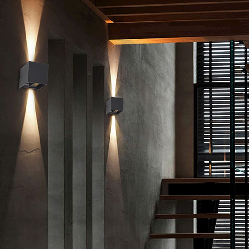 Quadratische Leuchtenleuchte moderne LED -LED -Wandbeleuchtung im Freien
