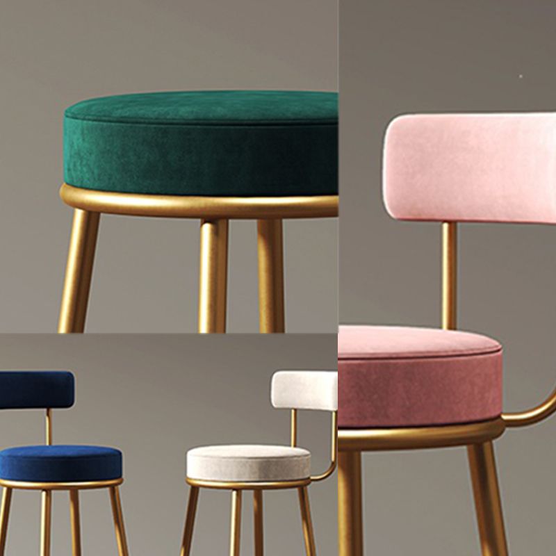 Scandinavian Style Bar Stool Metal Legs Round Seat Counter Stool for Kitchen Bar