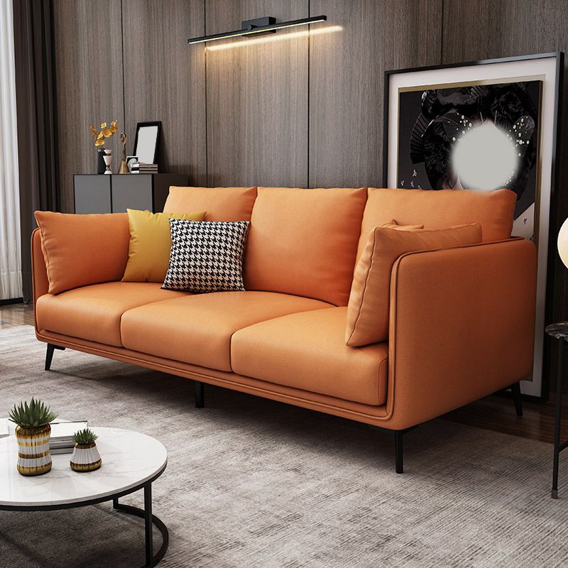 Glam Cushions Standard Pillow Top Arm 3-seater Faux Leather Sofa