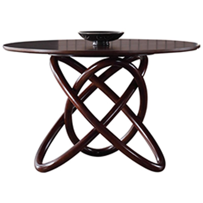 Contemporary Solid Wood Dining Table Round Pedestal Base Dining Table for Home