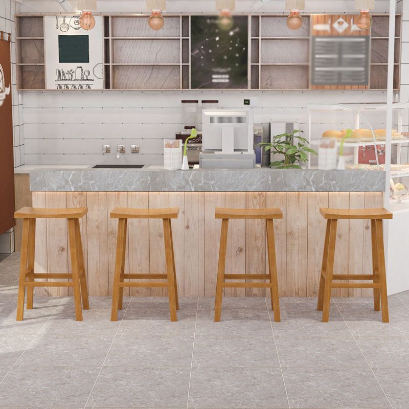 Taburete de bar de madera sin respaldo, sin brazos, moderno, para cocina, con asiento y pedal de madera