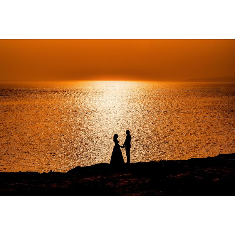 Contemporary Style Sea Wall Mural for Living Room Mildew Resistant Wall Covering