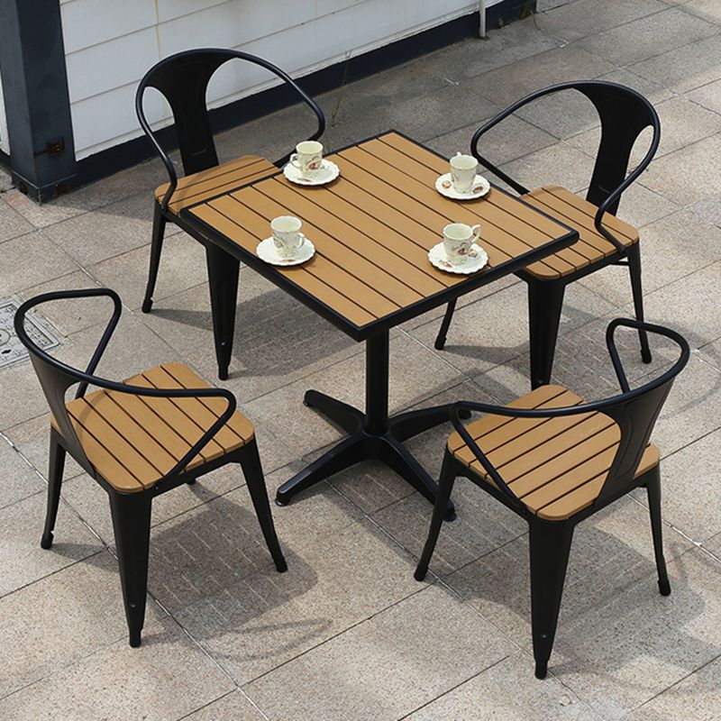 Industrial Style 1/5/7 Pieces Metal Dining Set Reclaimed Wood Table Set for Outdoor