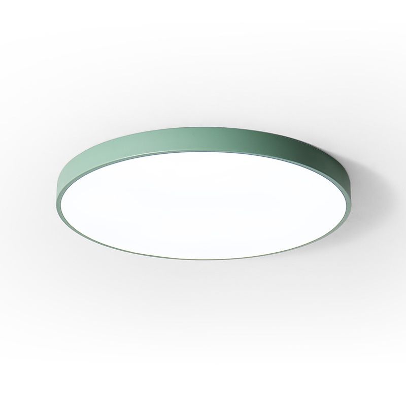 Round Shape LED Ceiling Lamp Modern Macaroon Iron 1 Light Flush Mount for Dining Room