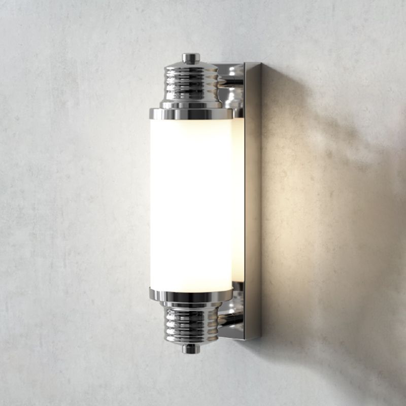 Cilindrische spoelmontage Wand SCONCE Moderne zilveren wand SCONCE Lichten met glazen schaduw