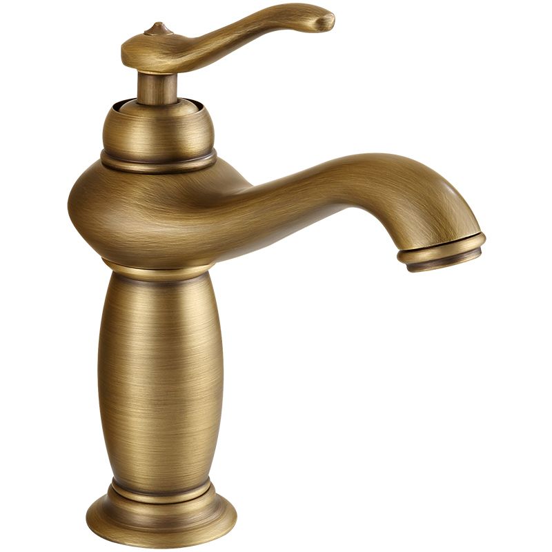 Brass Bathroom Vessel Faucet Single Lever Handle Circular Sink Faucet with Water Hose