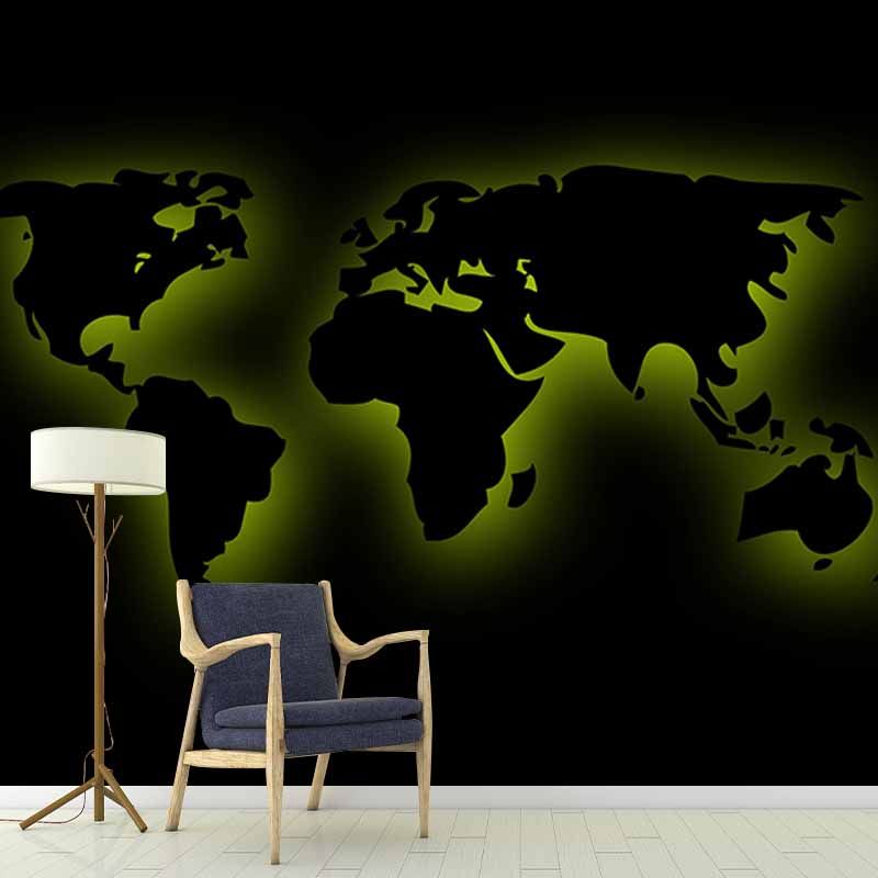 Modern Style Wall Mural Wallpaper Map Sitting Room Wall Mural