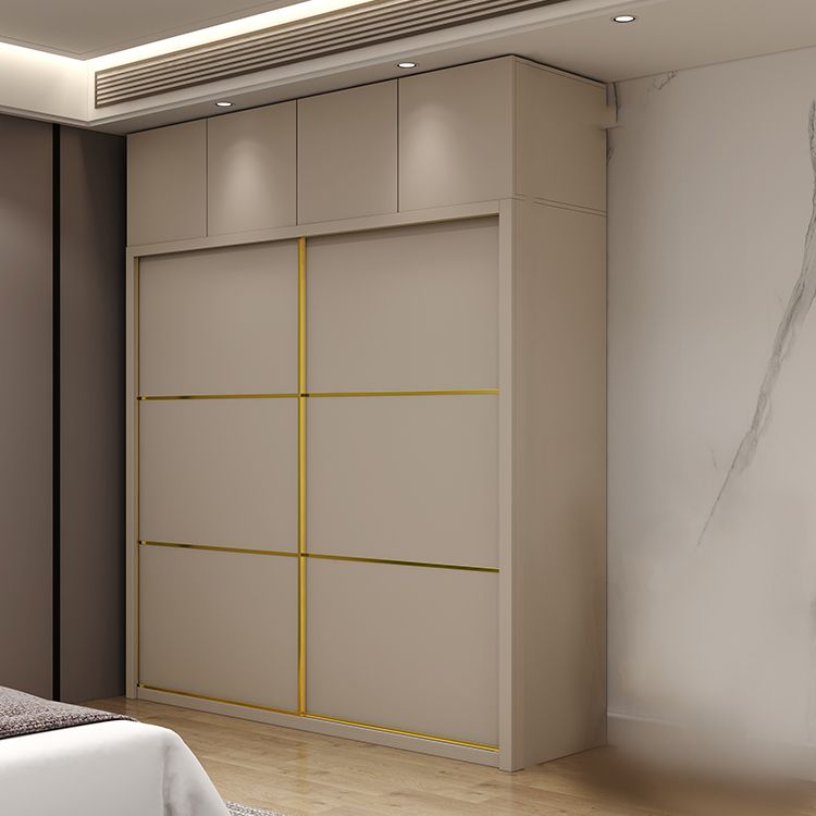 Contemporary Style Wardrobe Wooden Bedroom Wardrobe Closet with Clothes Rail
