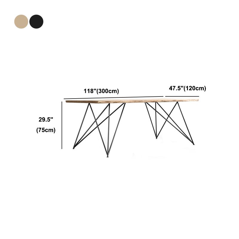Modern Dinning Table in Brown Wood Rectangle Dining Table for Kitchen