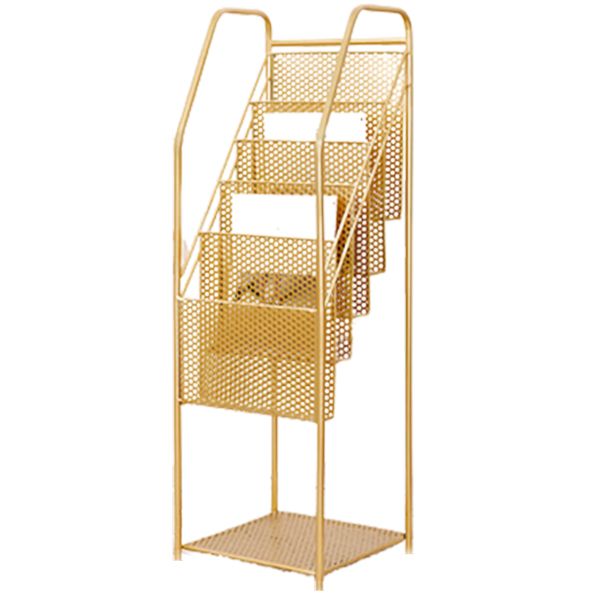 Industrial Metal Standard Bookcase Closed Back Bookshelf with Shelves