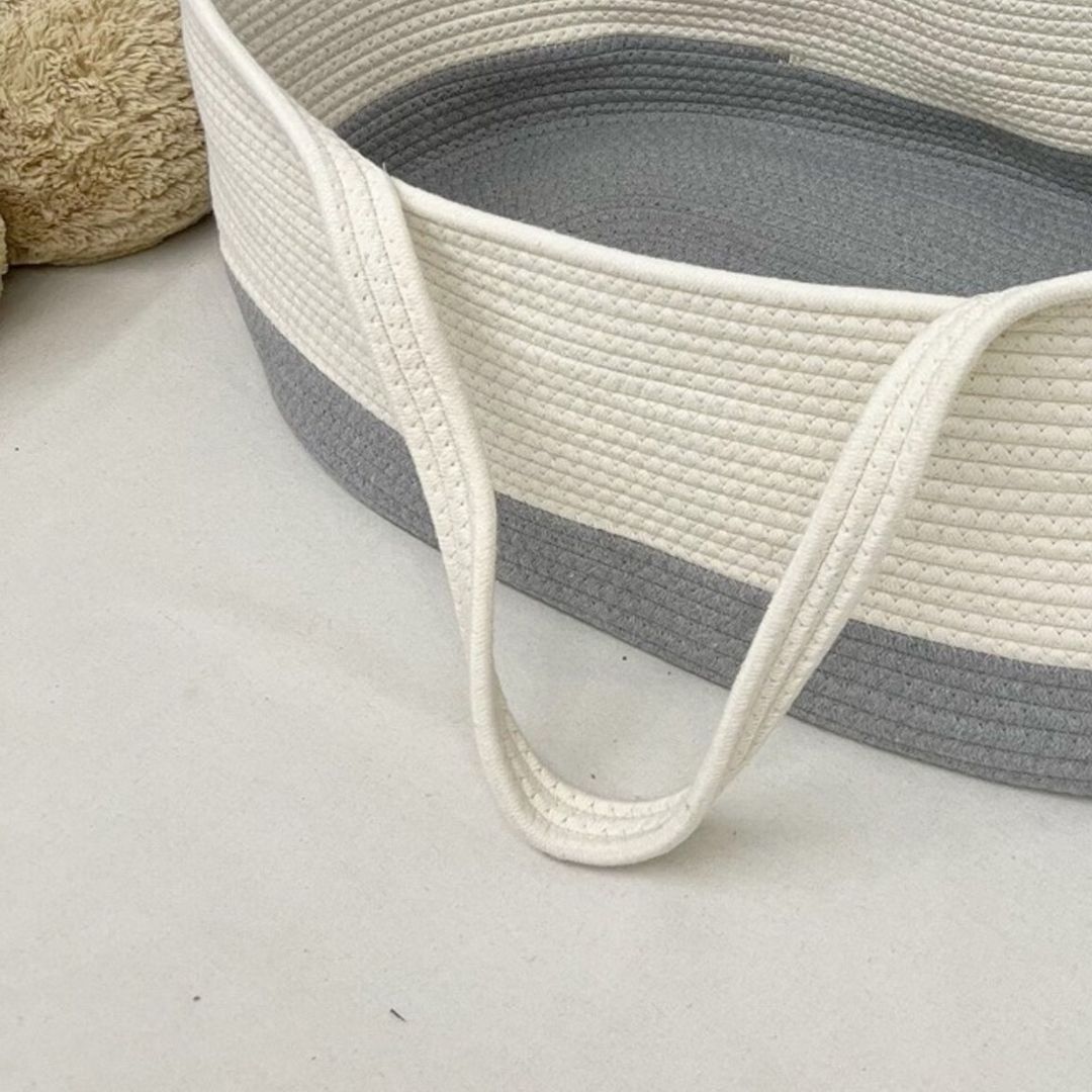 Fabric Crib Cradle Oval Folding Moses Basket for Newborn and Baby