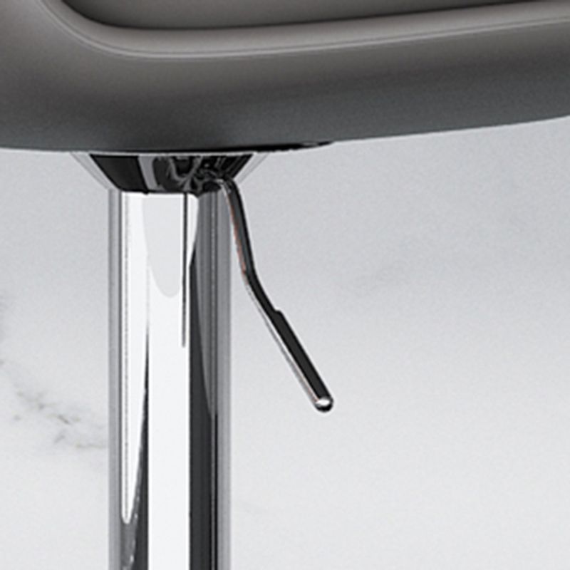 Modern Adjustable Height Swivel Upholstered Bar Stool with Footrest