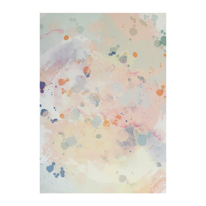 Colorful Yellow Area Rug Splash-Ink Pattern Polyester Area Rug Anti-Slip Backing Rug for Living Room