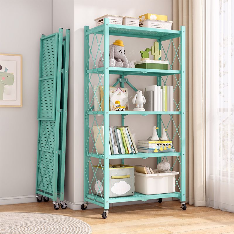 Modern Metal Bookcase, Geometric Open Back Bookshelf for Any Room