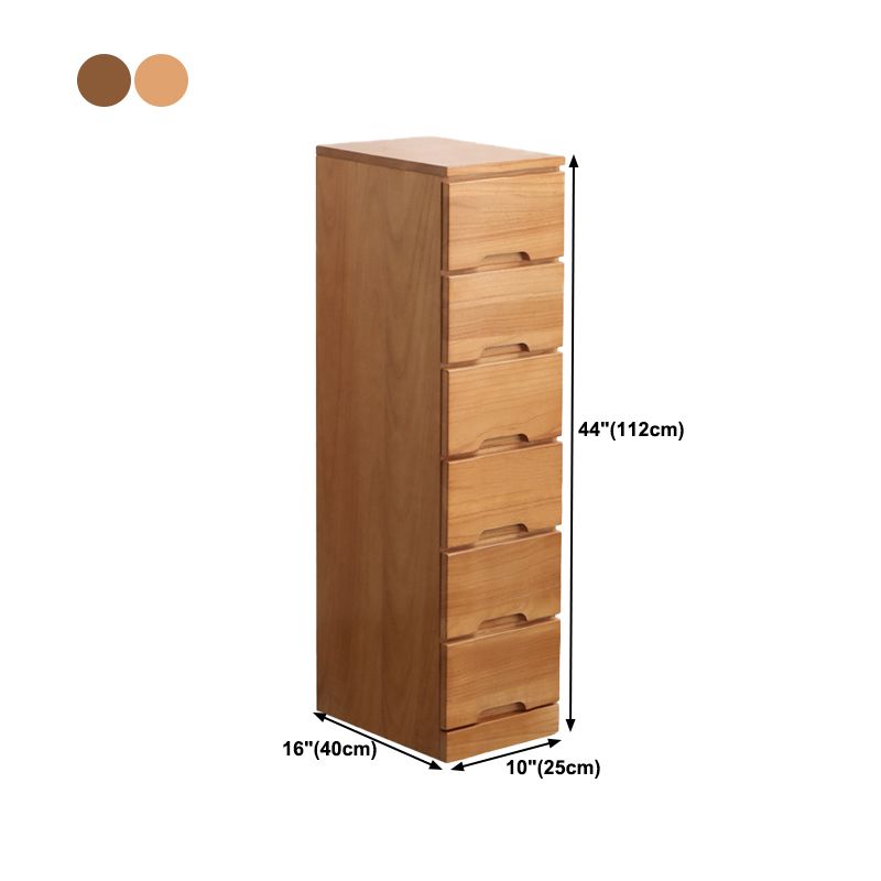 15.74" Wide Mid-Century Modern Wood Accent Chest with 6 Drawers
