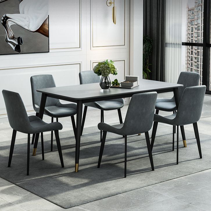 Nordic Style 1/5/7 Pieces Dining Set with Gray Top Kitchen Table Set for Dining Room