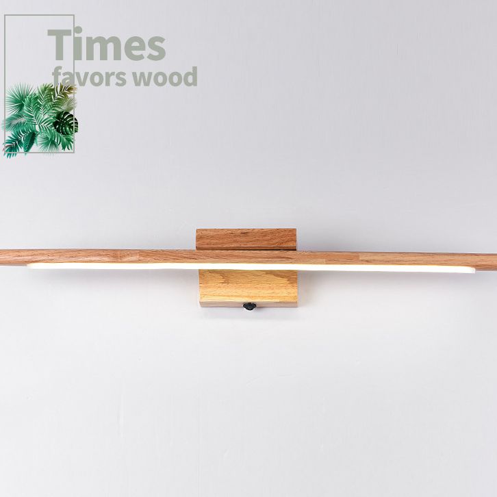 Dressing Table Decoration Vanity Wall Light Wooden LED Vanity Light Bar for Bathroom