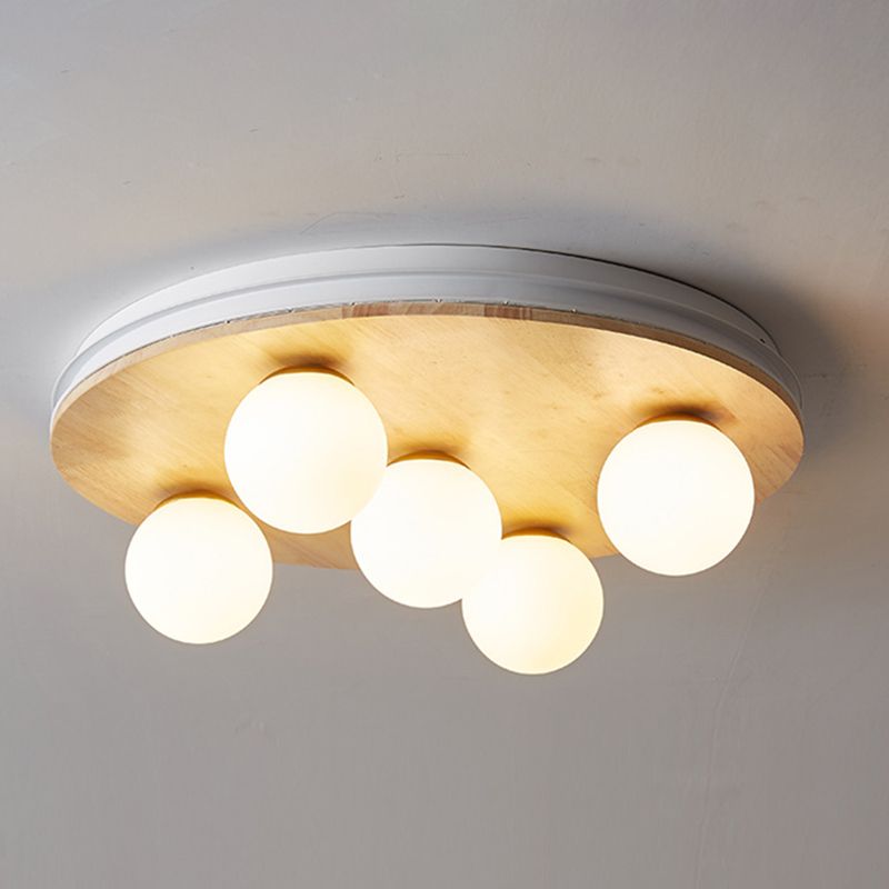 Lámpara de techo geométricamente semi - incrustada de vidrio OPAL lámparas de techo de estilo moderno dormitorio semi - incrustadas