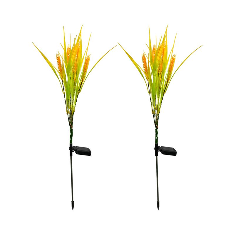 Yellow Wheat LED Lawn Lighting Decorative Plastic Solar Stake Light for Courtyard
