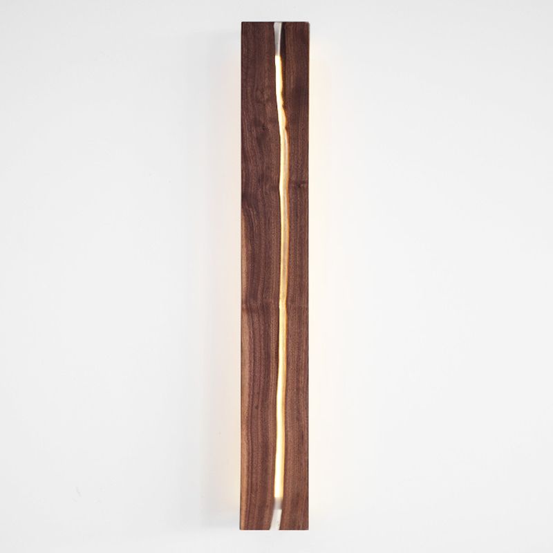 1 Light Rectangle Wall Sconce Lighting Modern Wall Lamp Wood Sconce Lights