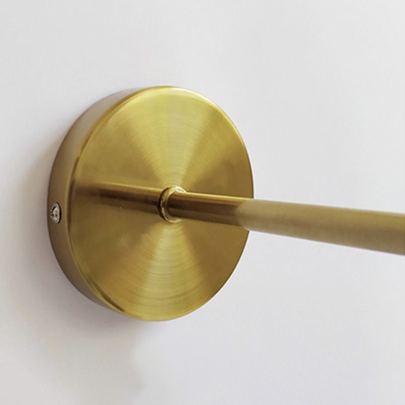 Postmoderne trommelschaduw Leeswandlamp metaal 1 hoofd slaapkamer wandlicht in zwart-goud