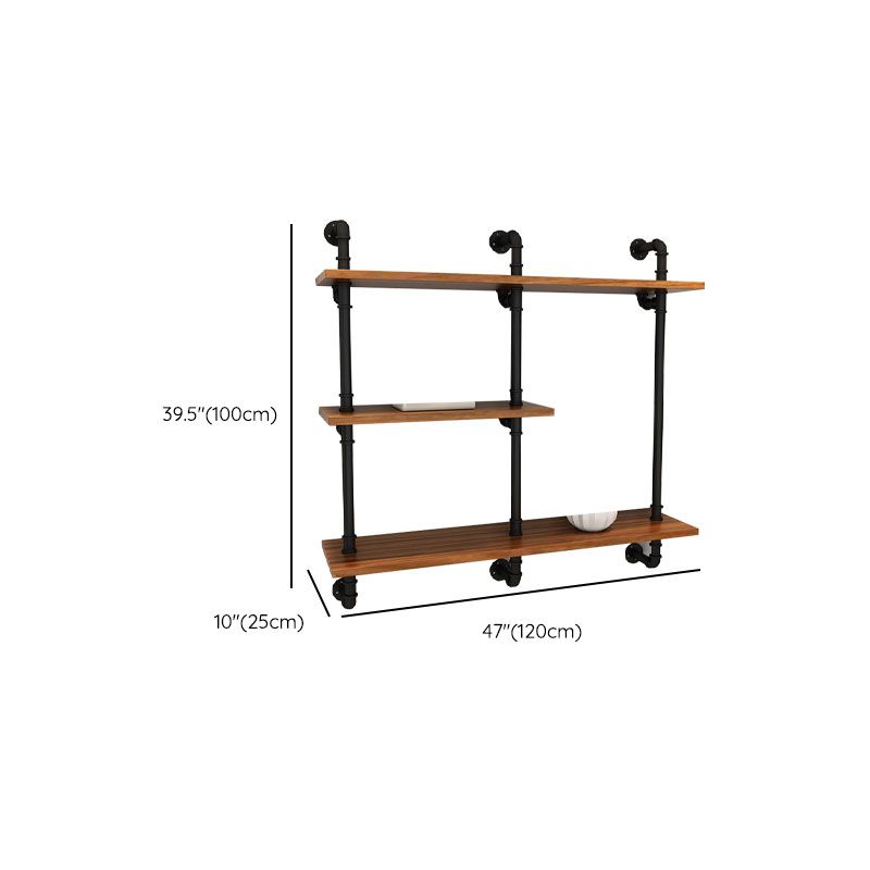 Industrial Engineered Wood Bookcase Closed Back Floating Bookshelf