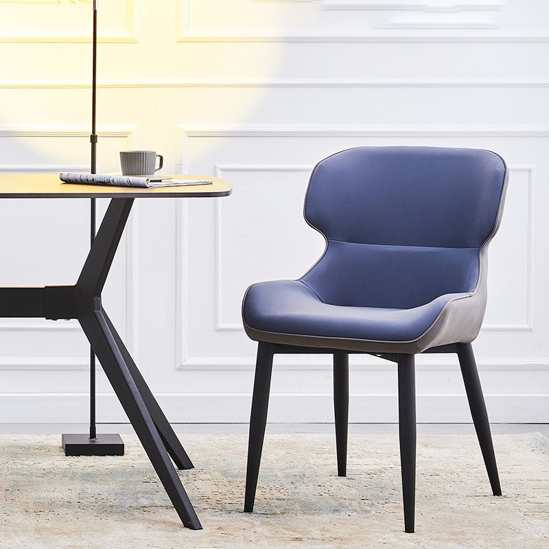Sillas tapizadas de cuero de estilo nórdico, sillones Wingback Parsons