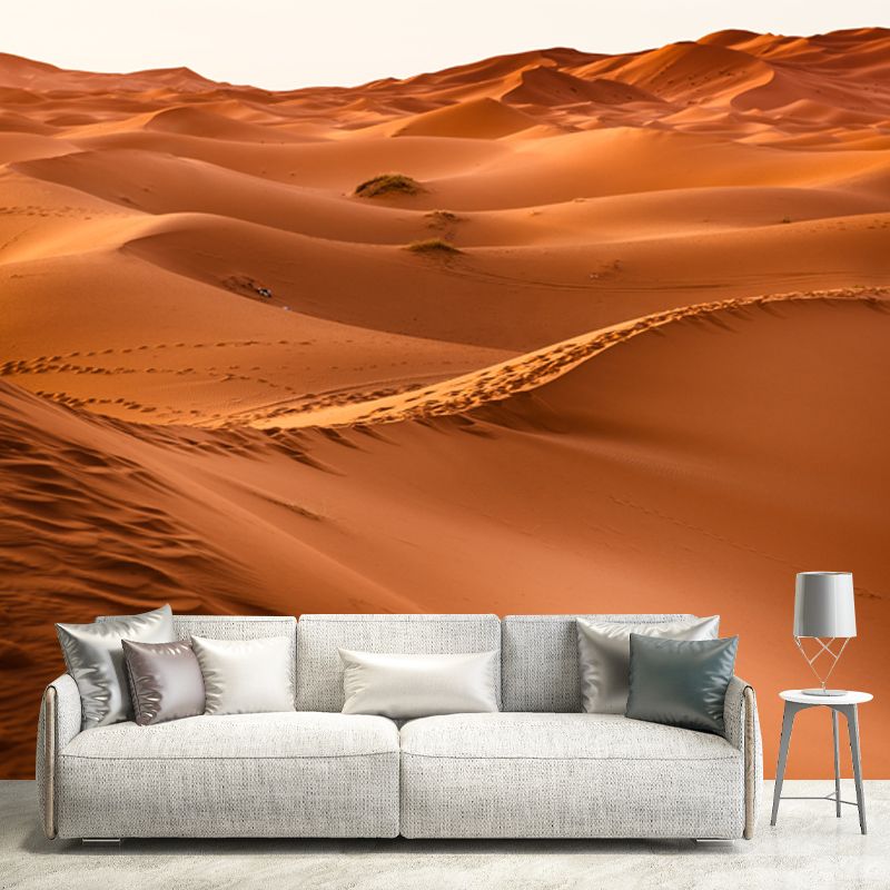 Modern Sahara Sand Dunes Mural Yellow Moisture Resistant Wall Decor for House Interior