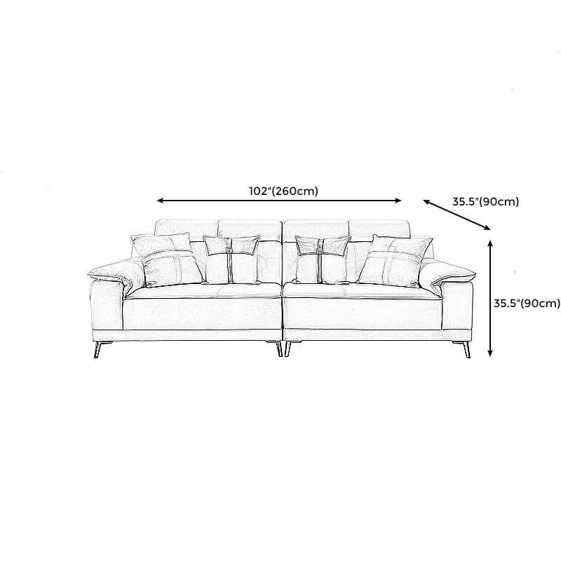 Stain-Resistant Faux Leather Pillow Top Arm Sofa/Sectional for Living Room