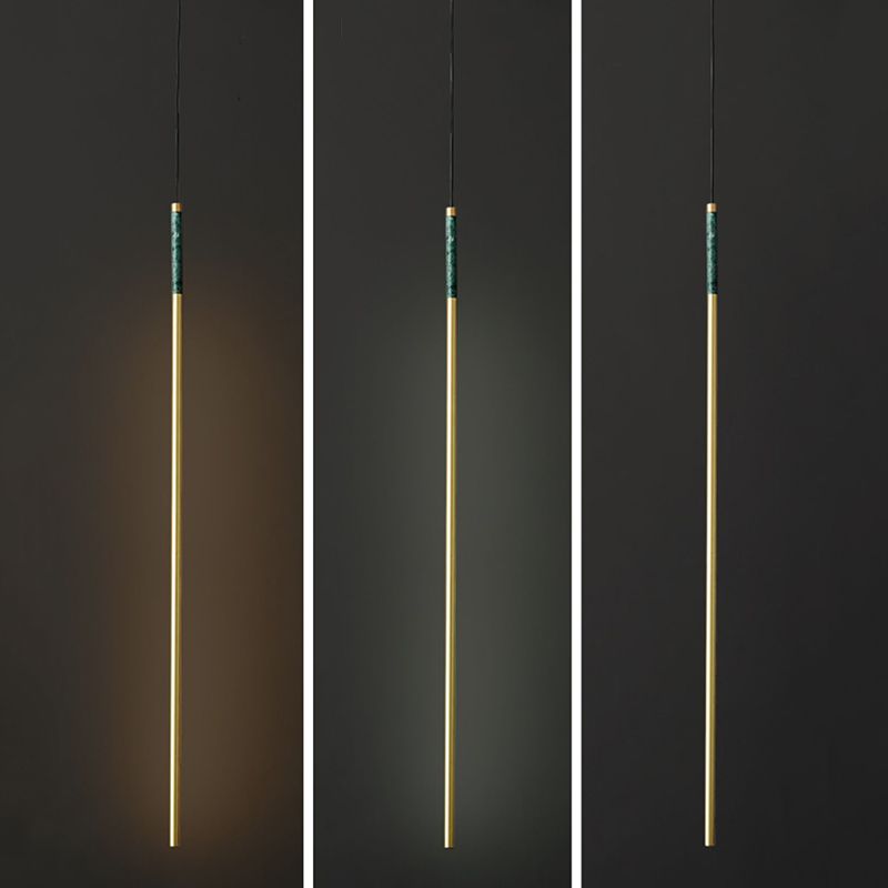 Minimalistische Marmor-LED Hanging Deckenleuchte 1-Licht-lineare Decke Anhänger Licht