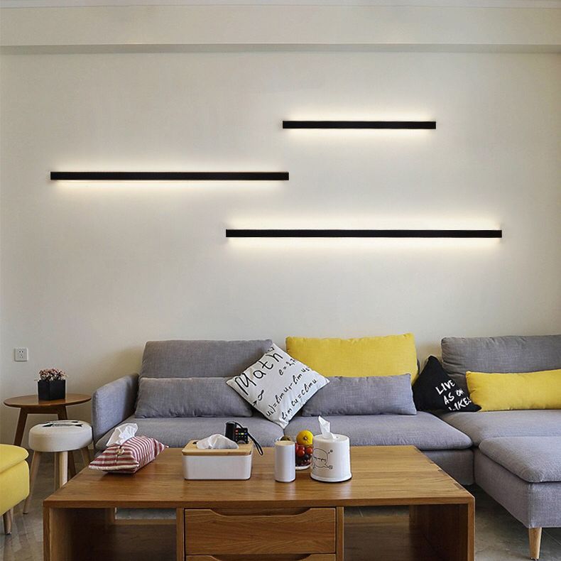 Luz de la pared lineal lámpara nórdica estilo minimalista de aleación de aluminio de aluminio