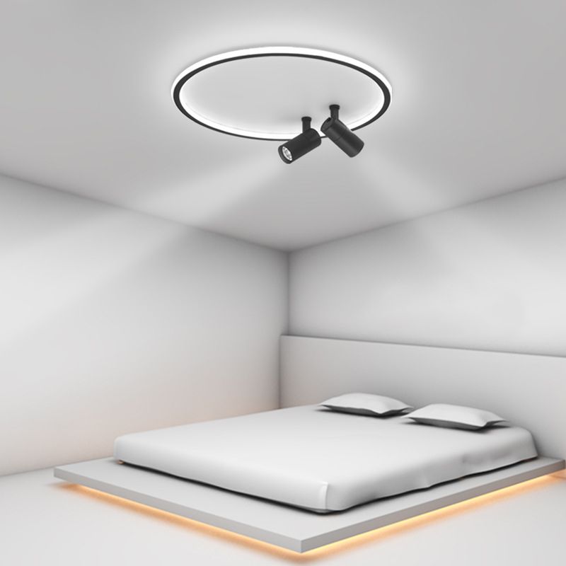Circular LED Flush Mount Light Nordic Acrylic Study Room Ceiling Fixture with Spotlight
