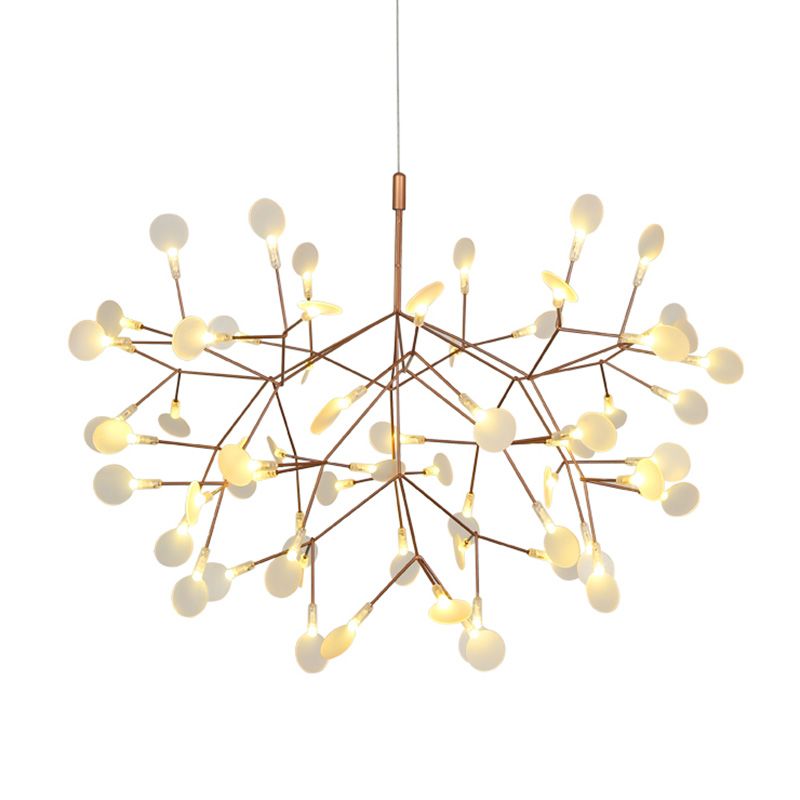 Glowworm Suspended Lighting Fixture Multi-Head Hanging Pendant Lights for Living Room