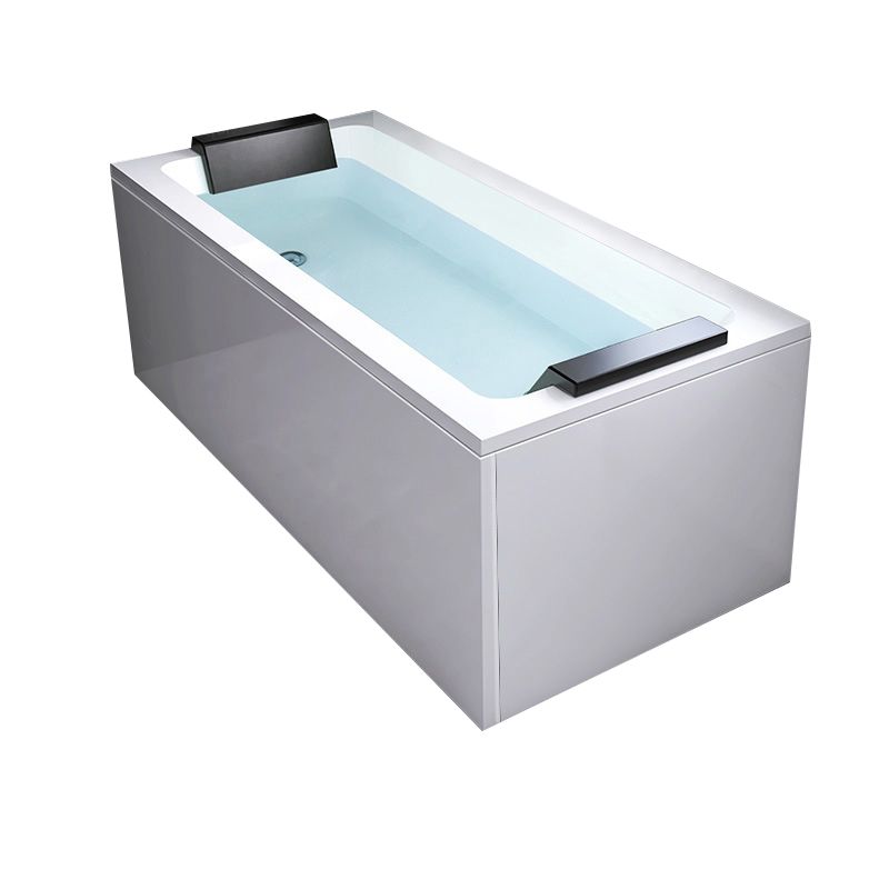 Modern Soaking Freestanding Bathtub White Acrylic  Rectangular Bath Tub