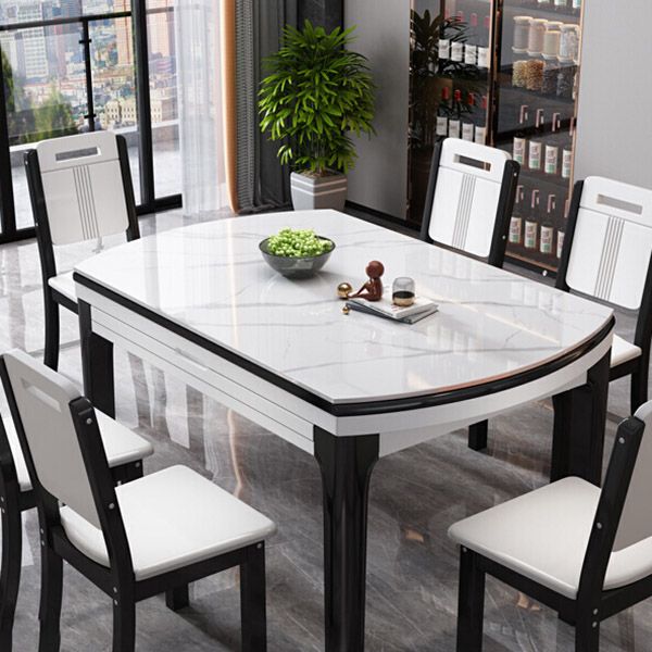 Kitchen Dinner Table Dining Room Stone Drop-Leaf Dining Table