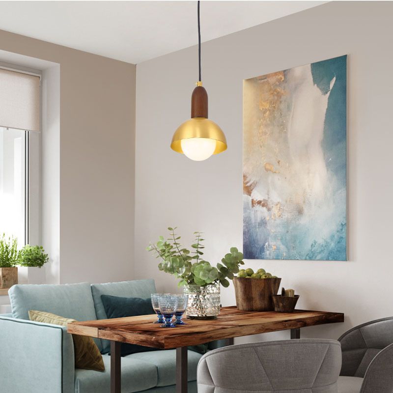 Post-modern Drop Pender Light Simple Style Bowl Forme Métal Métal