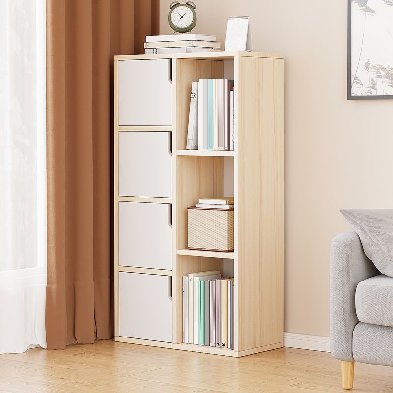Simple Side Cabinet with Doors Modern Faux Wood Accent Cabinet