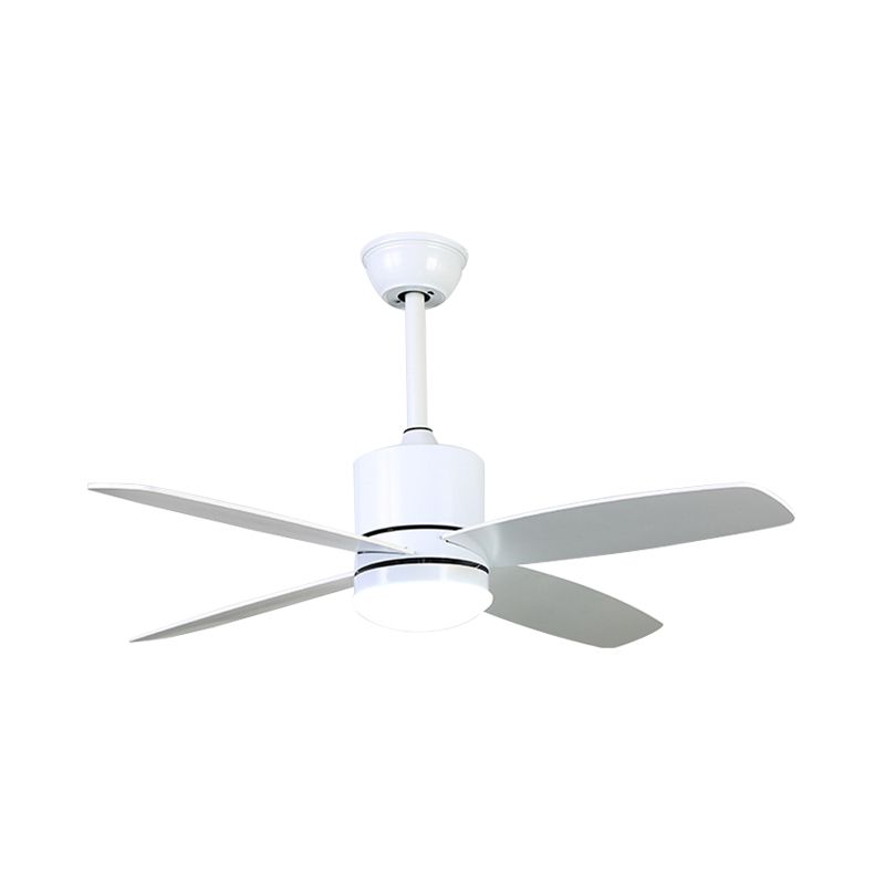 Circle Restaurant plafondventilator Licht Moderne metalen LED 42 "W White Semi Flush Mount Lighting met 4 messen