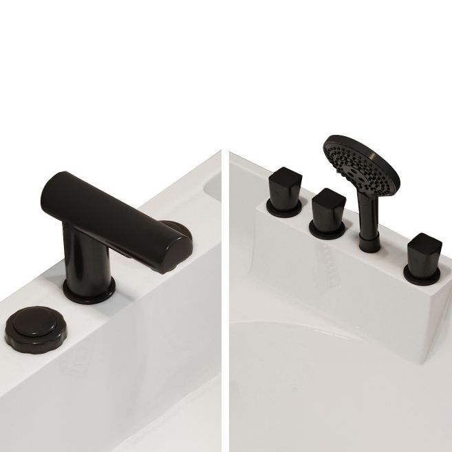 Modern Acrylic Corner Bath Soaking Seat Included Bathtub in White