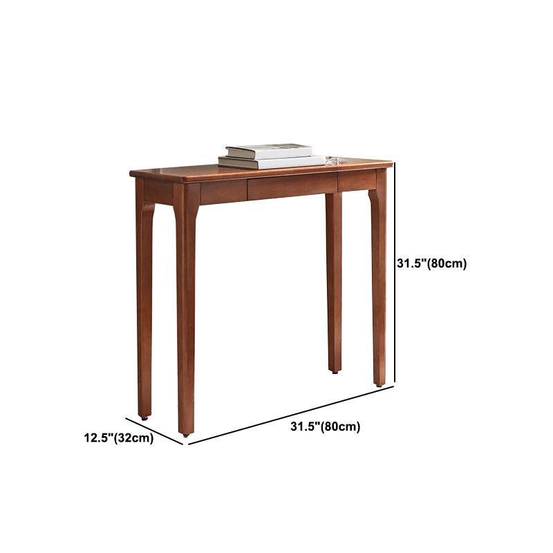 Rectangle 4 Legs Single Drawer Wood Console Table with Storage