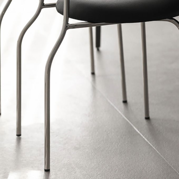 Kitchen Open Back Dining Chair Home Metal Armless Side Chair