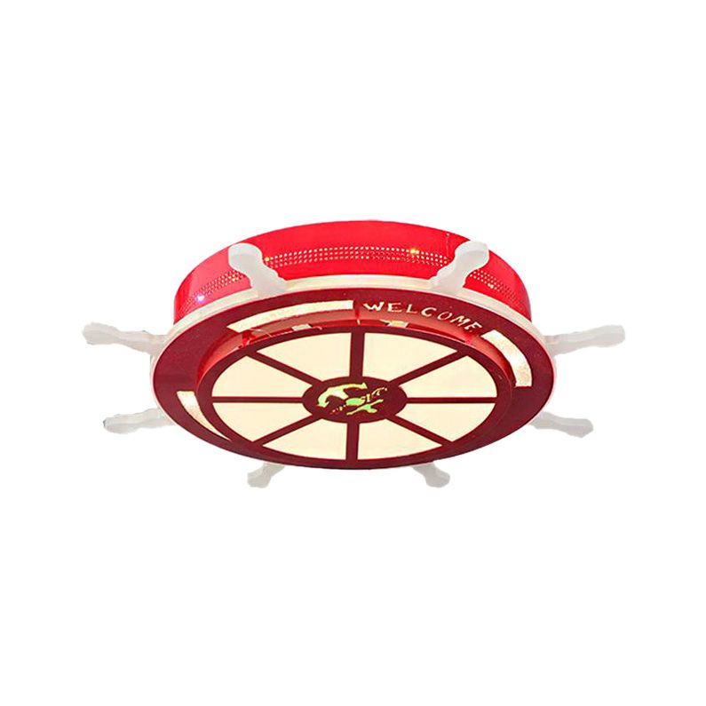 LED-Schlafzimmer-Unterputzleuchte, Cartoon-stilvolle, blau/rosa Unterputzbeleuchtung mit Ruder-Acrylschirm