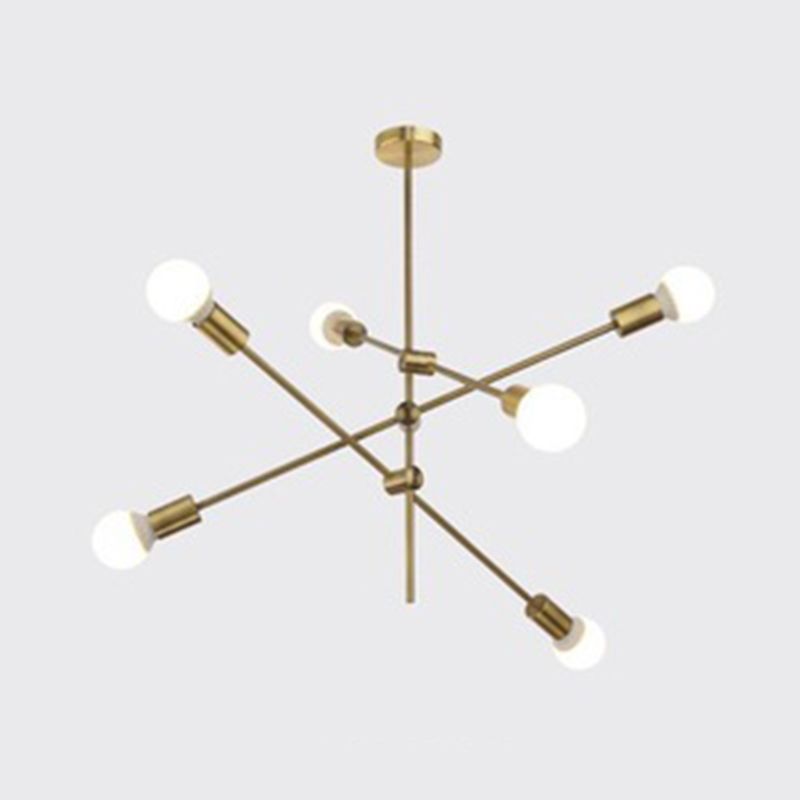 Oro 6 luce molecolare lampadario illuminazione moderna sfera vetro sospeso a sospensione per soggiorno