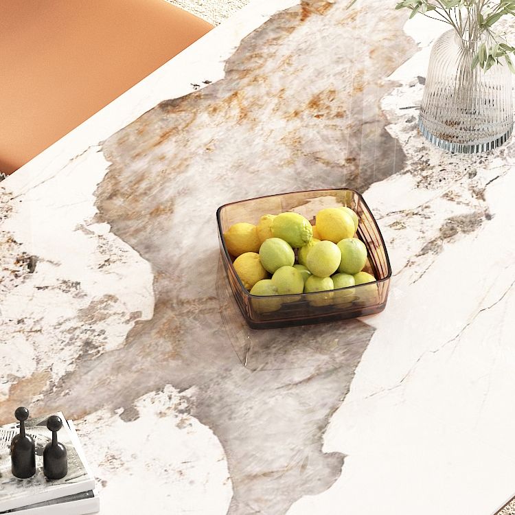 Contemporain 1/4/5/7 Pièces Ensemble de restauration Table à manger rectangle avec base de piédestal