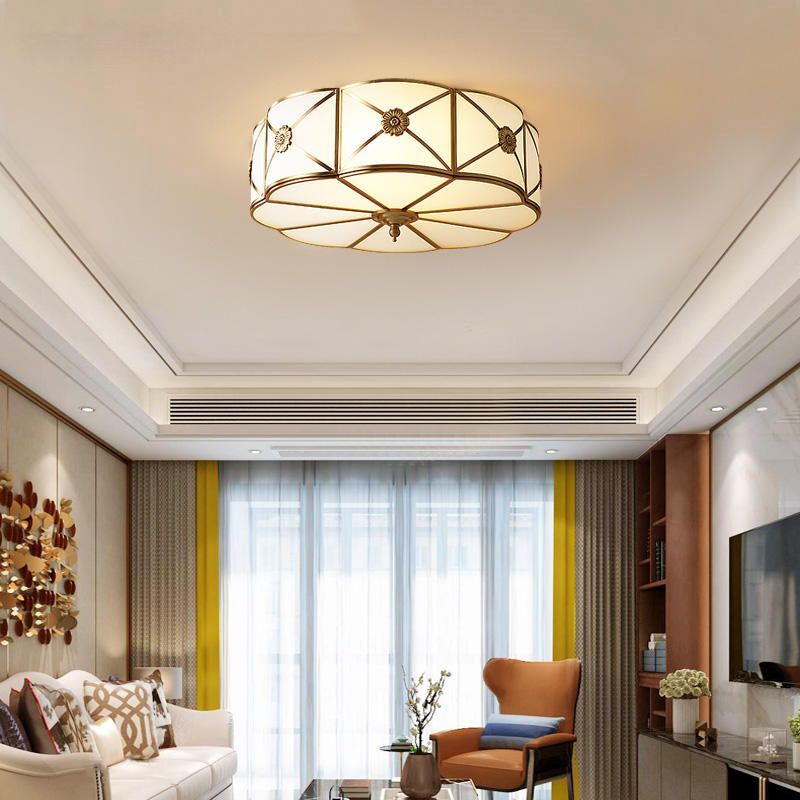 Glass Shaded Ceiling Light Fixture Modern LED Ceiling Flush Mount