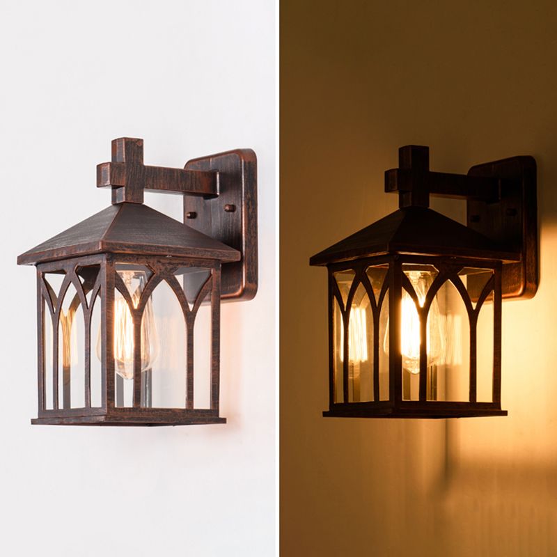 Aluminum Alloy Wall Lamp Sconce Industrial Outdoor Squared Sconce Light Fixture