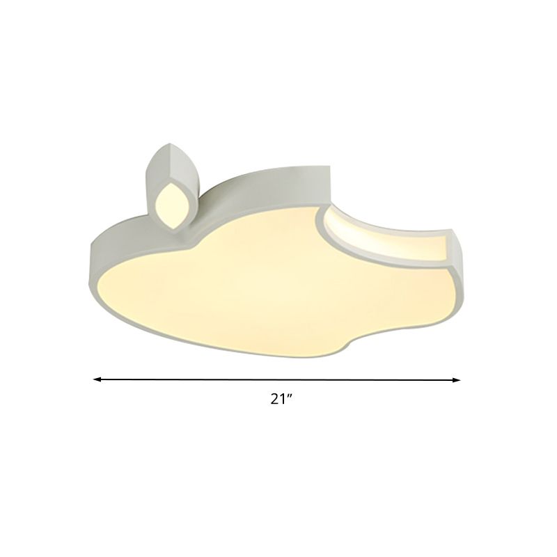 Zwart/Wit Apple Inbouwverlichting Minimalistische Stijl 21"/25,5" W LED Acryl Plafondarmatuur, Warm/Wit/3 Kleurenlicht
