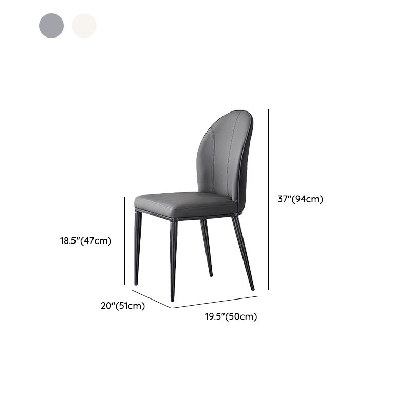 Industrial Side Chair Solid Back Metal Dining Room Chair for Dining Room